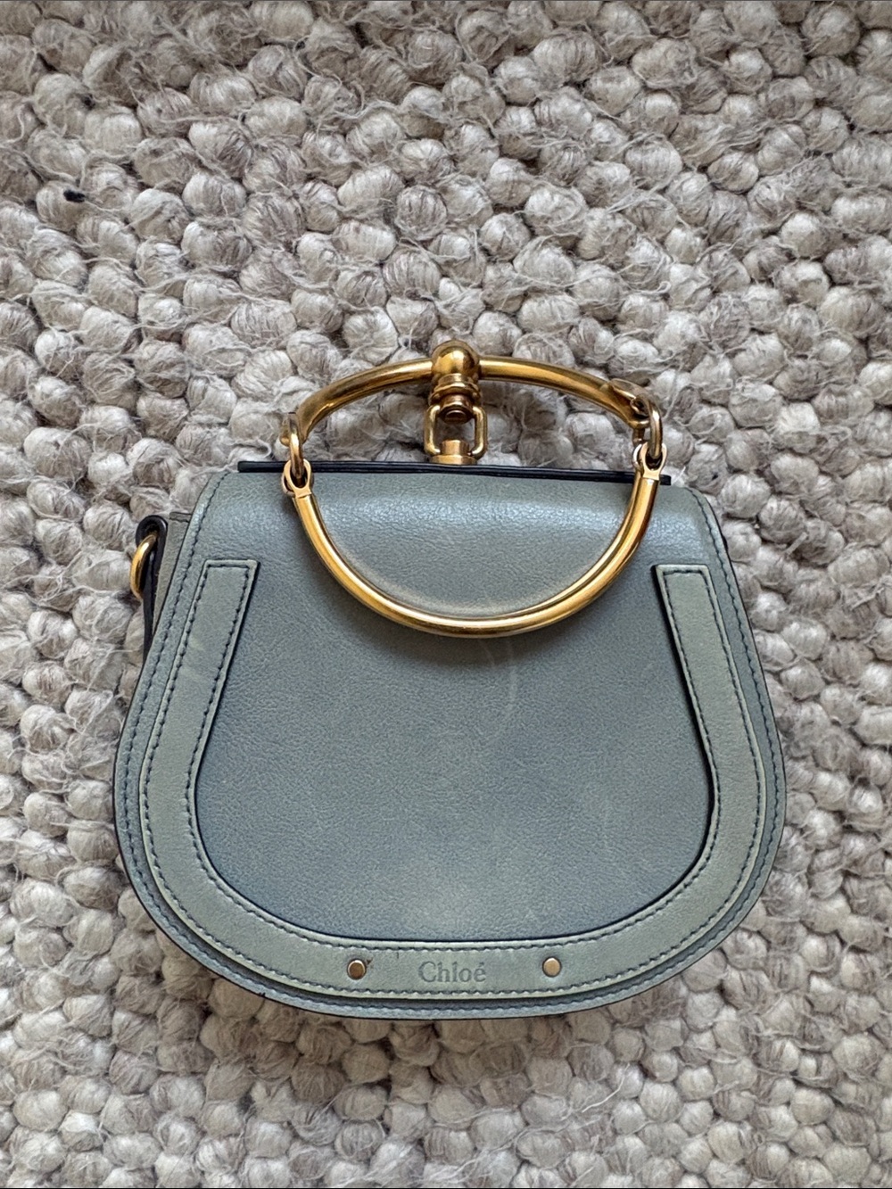 Chloé Mini Bracelet Bag in Sage Green with Gold Hardware